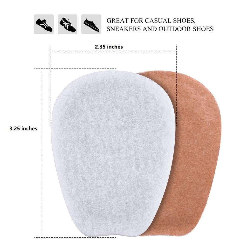 3 Pairs of Felt Tongue Pads for Shoes, Size Large