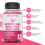 Atlantis Nutrition Hormonal Balance for Women & PMS Relief Gummies - Alleviates Cramps, Bloating, Mood Swings, Hot Flashes & Nig