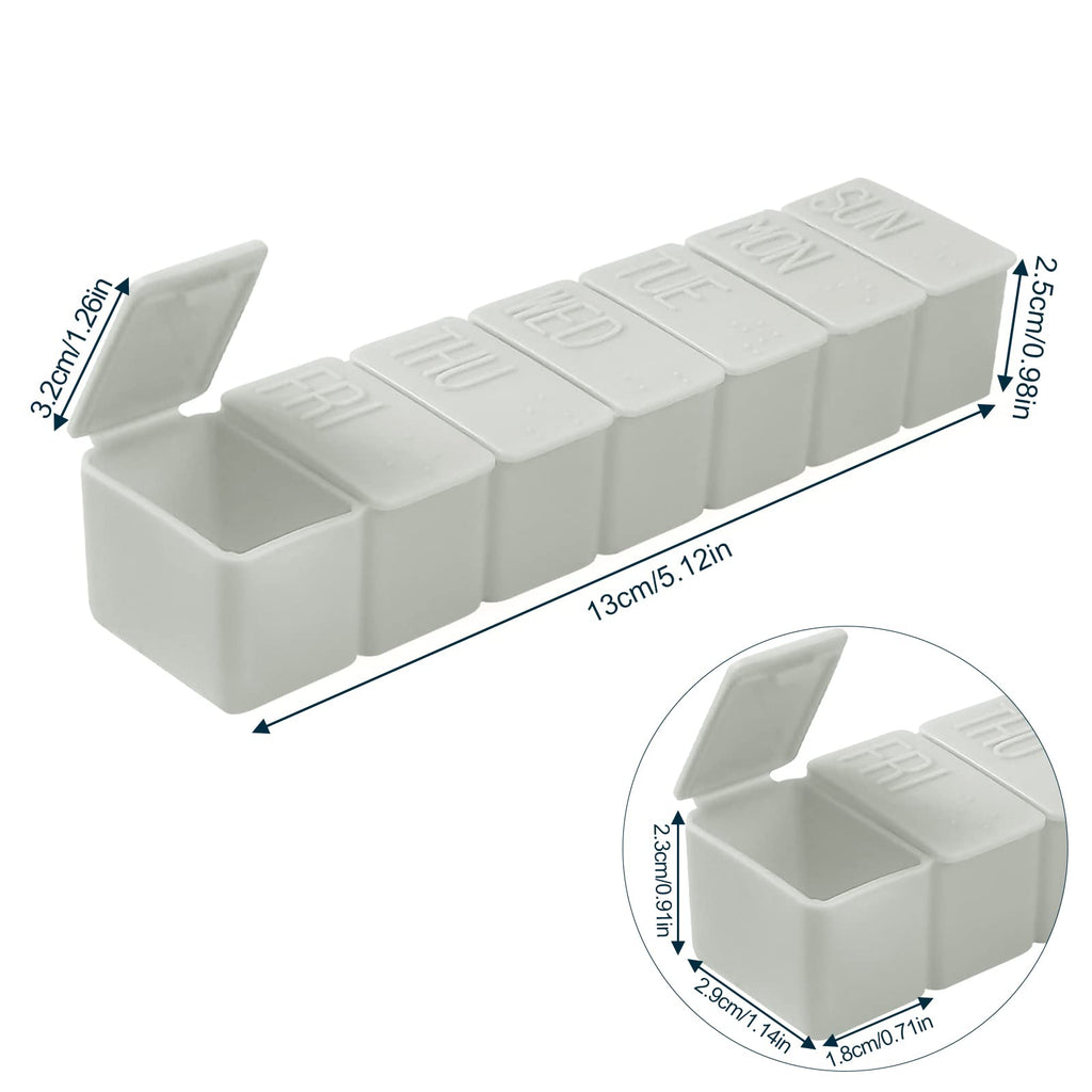 Fouews Weekly Small Pill Organizer, 7 Day Pill Case, Daily Vitamin Case Medicine Box, Pill Containers for Medicine Supplements F