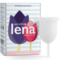 Lena Sensitive Menstrual Cup - Reusable, Soft Silicone, Light & Heavy Flow, Beginner Use - Ideal Alternative to Tampons, Pads, P