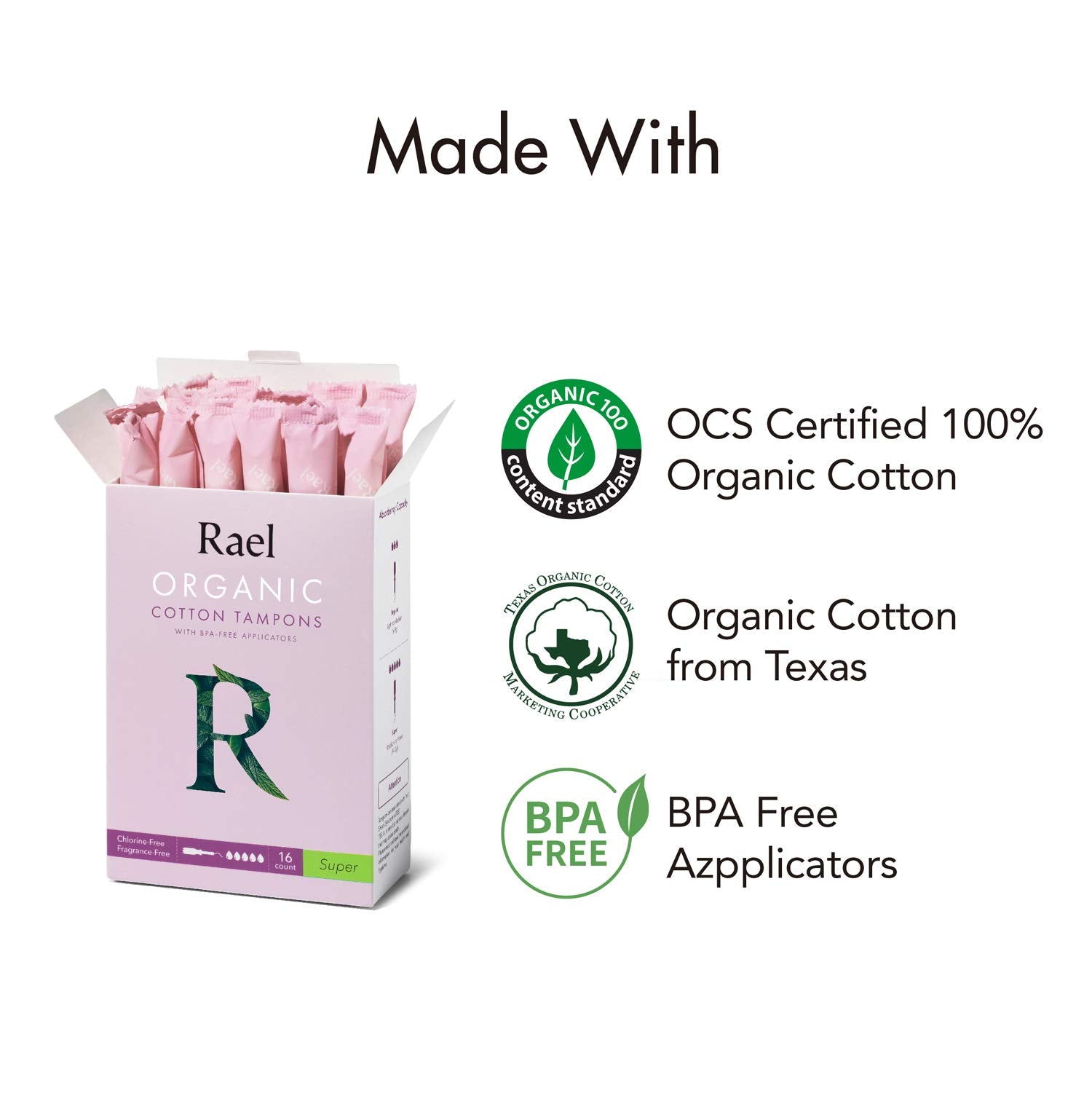 Tampons Made With Organic Cotton Super