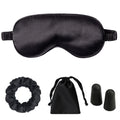 LCBD Silk Satin Sleeping Eye Mask, Black Sleep Eye Mask Night Blindfold for Women and Men, Soft Breathable Blackout Eyeshade Eye