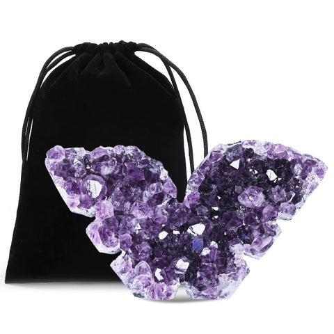 BAOHEN A Symbol of Healing - Amethyst Crystal Butterfly Healing Crystals Gifts for Women, Spiritual Decor, Crystals Healing Ston