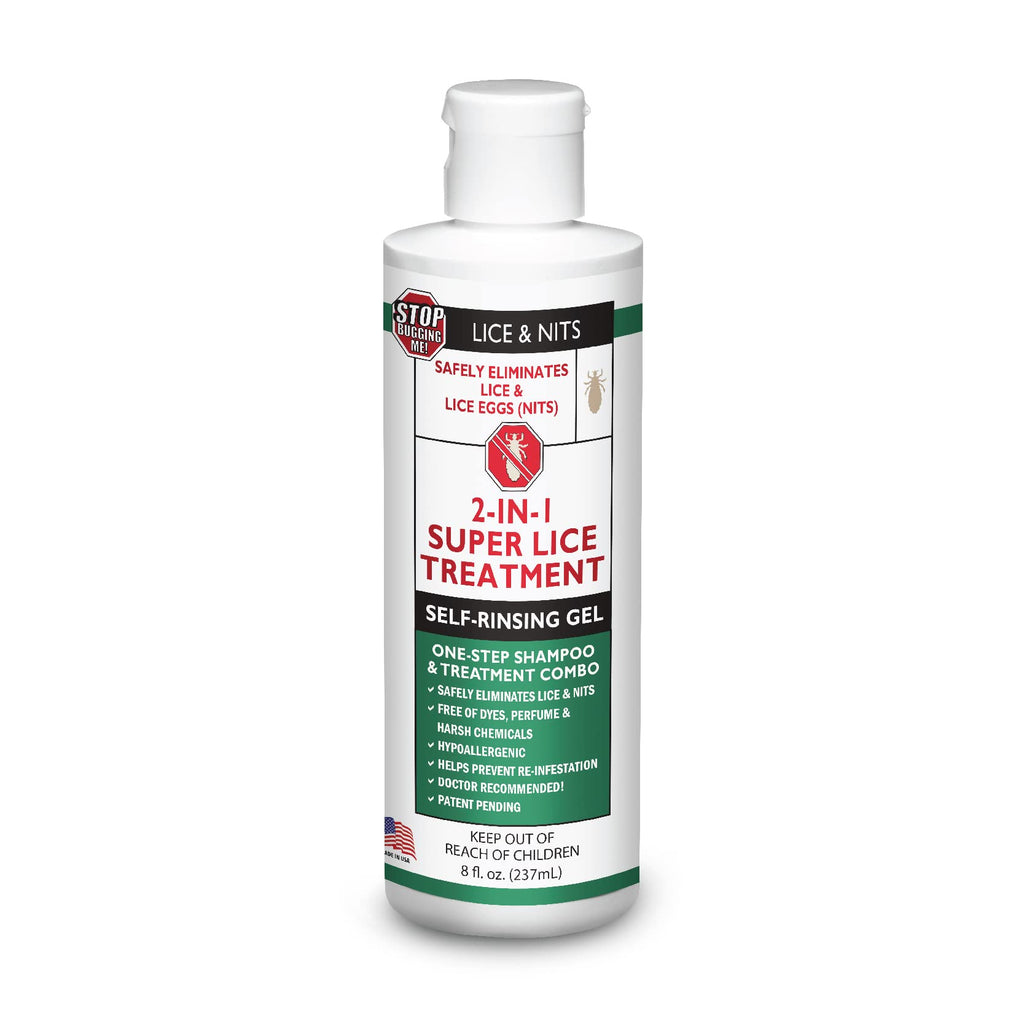 Stop Bugging Me! All-Natural 2-in-1 Super Lice Treatment Gel Shampoo, 8 oz | Safely Eliminates Lice & Eggs