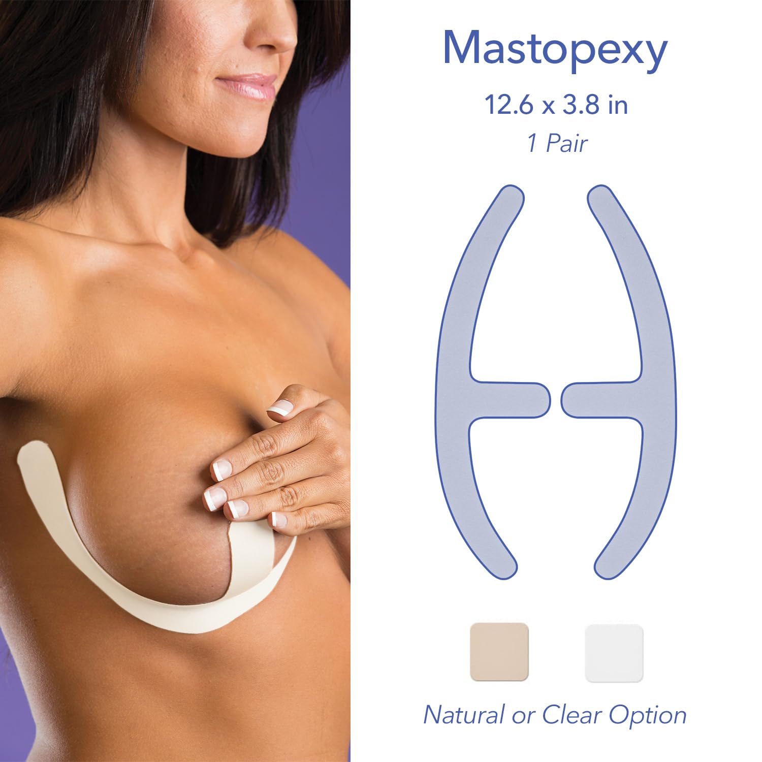 Biodermis Epi-Derm Mastopexy Anchor Shape Silicone Scar Tape for Breast Reduction & Reconstruction Surgery, Scar Sheets for Flat