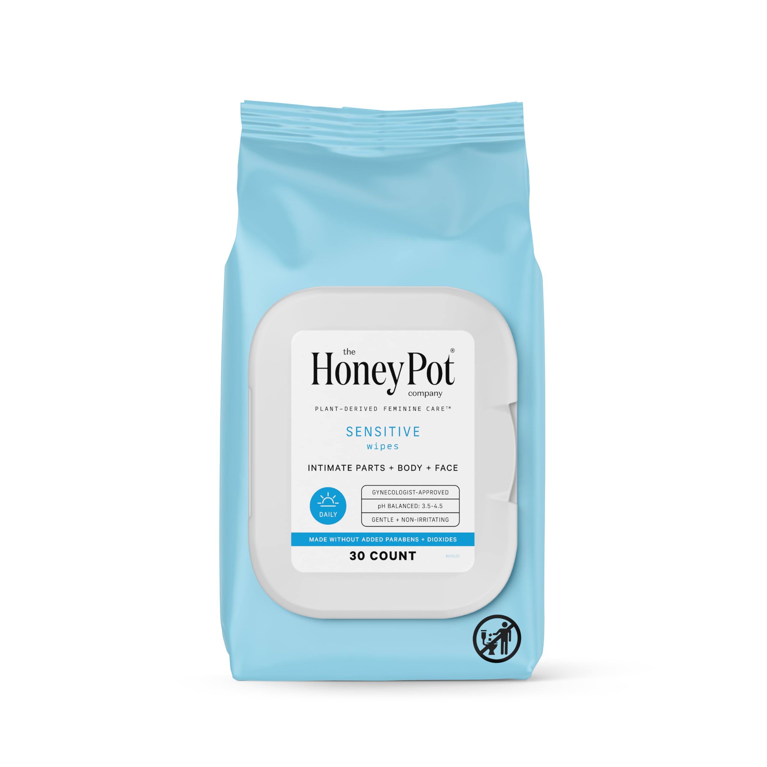 The Honey Pot Company - Feminine Wipes - Daily PH Balancing, Fragrance & Sulfate Free Wipes for Intimate Parts, Body, or Face - 