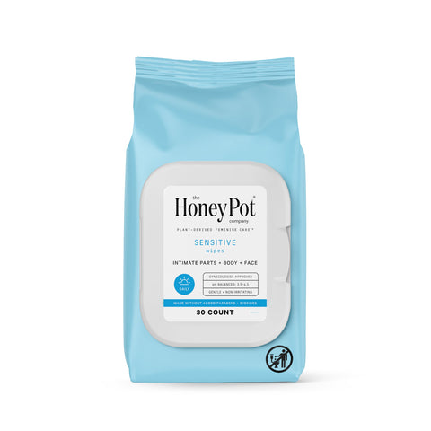 The Honey Pot Company - Feminine Wipes - Daily PH Balancing, Fragrance & Sulfate Free Wipes for Intimate Parts, Body, or Face - 