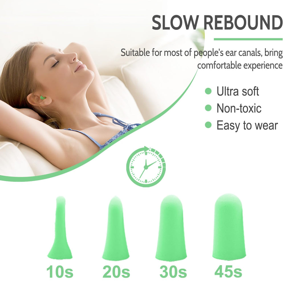 LYSIAN Ultra Soft Foam Earplugs for Sleep Sound Proof-38dB SNR Noise Free Ear Plugs for Sleeping Noise Cancelling, Snoring, Shoo