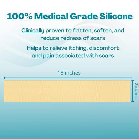 NewGel+ Advanced Silicone Professional Scar Treatment Tape for Abdomen and Extremity, Post Surgery, C-Section, Injury, Keloids, 