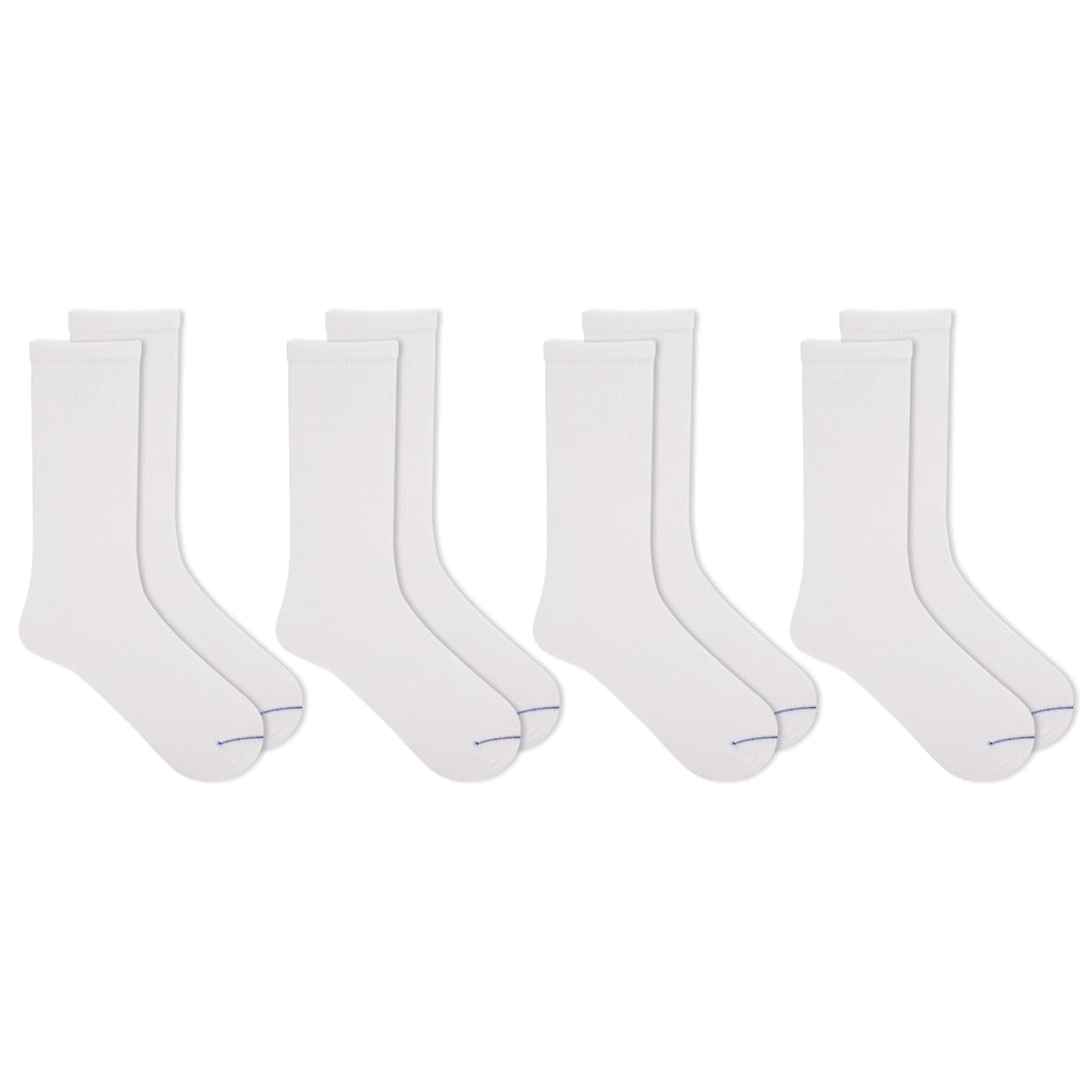Dr. Scholl's Women's Guaranteed Comfort Diabetic and Circulatory crew 4 Pack Socks,White, 4-10