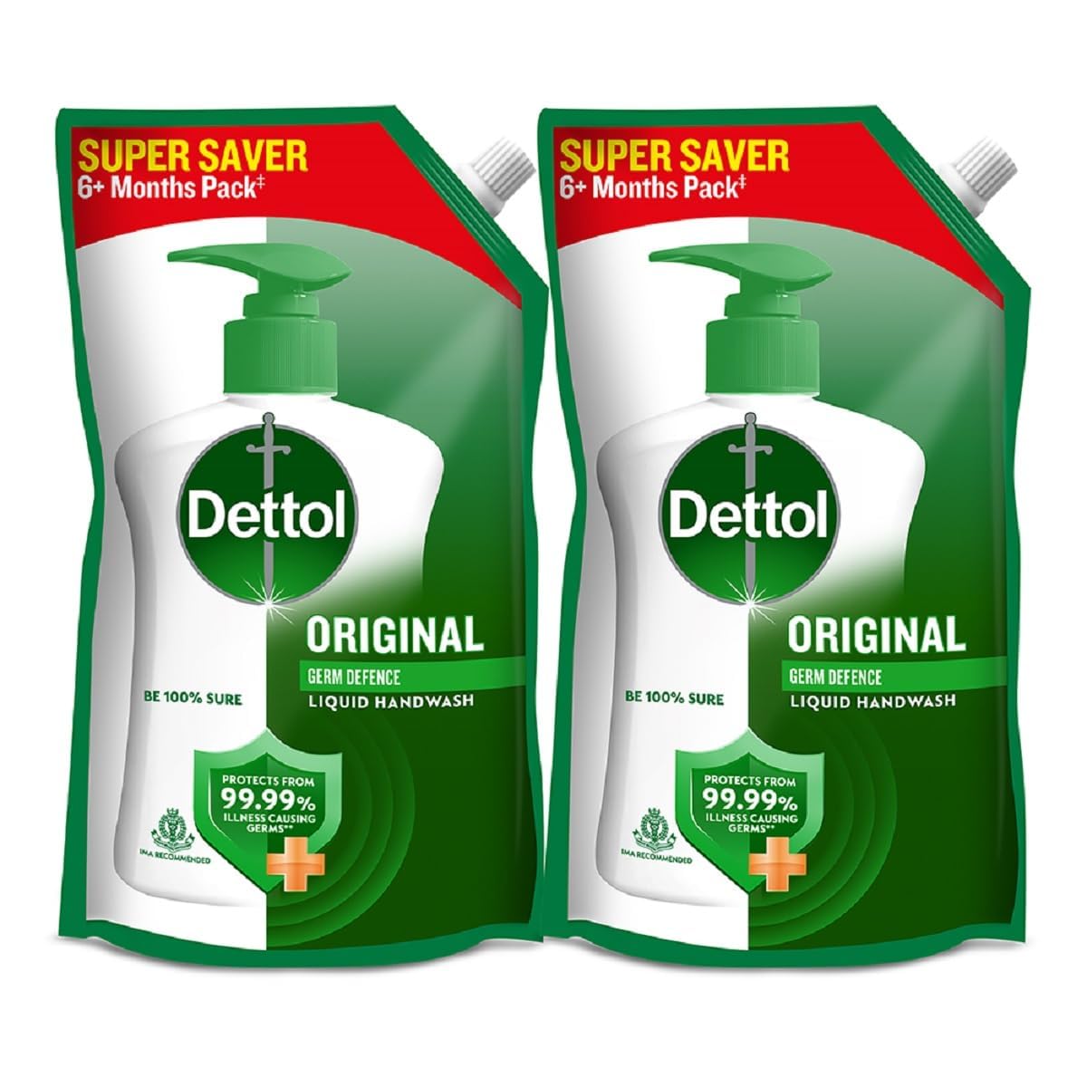 Dettol Liquid Handwash Refill  Original Hand Wash 675Ml (Pack Of 2) | Germ Defence Formula | 10X Better Germ Protection