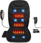 CARSHION Massage Seat Cushion with Full Back Thighs Heat Back Massager with 3 Heating Pads 6 Vibrating Motors, Massage Chair Pad