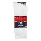 3 Pairs of Premium Cotton Loose Top Diabetic Neuropathy Crew Socks (9-11, White)