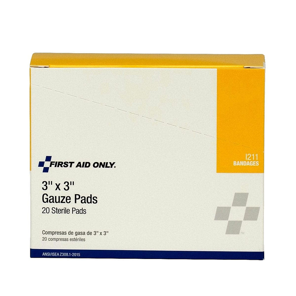 First Aid Only I211 Gauze Dressing Pads 3-Inch x 3-Inch 10/Box