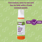 Boogie Saline Nasal Spray Mist for Baby and Kids, Allergy Relief, Nasal Decongestant, Made with Saline, Fresh, 3.1 Ounce (Pack o
