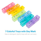BUG HULL Pill Organizer 2 Times a Day, Large Weekly Pill Box AM PM, 7 Day Pill Case, Day and Night Vitamin Containers for Vitami