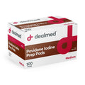Dealmed Povidone Iodine Prep Pad 10% - Individually Sealed Packets Perfect for Wound Care and Portable First Aid Kits, 100/Box (