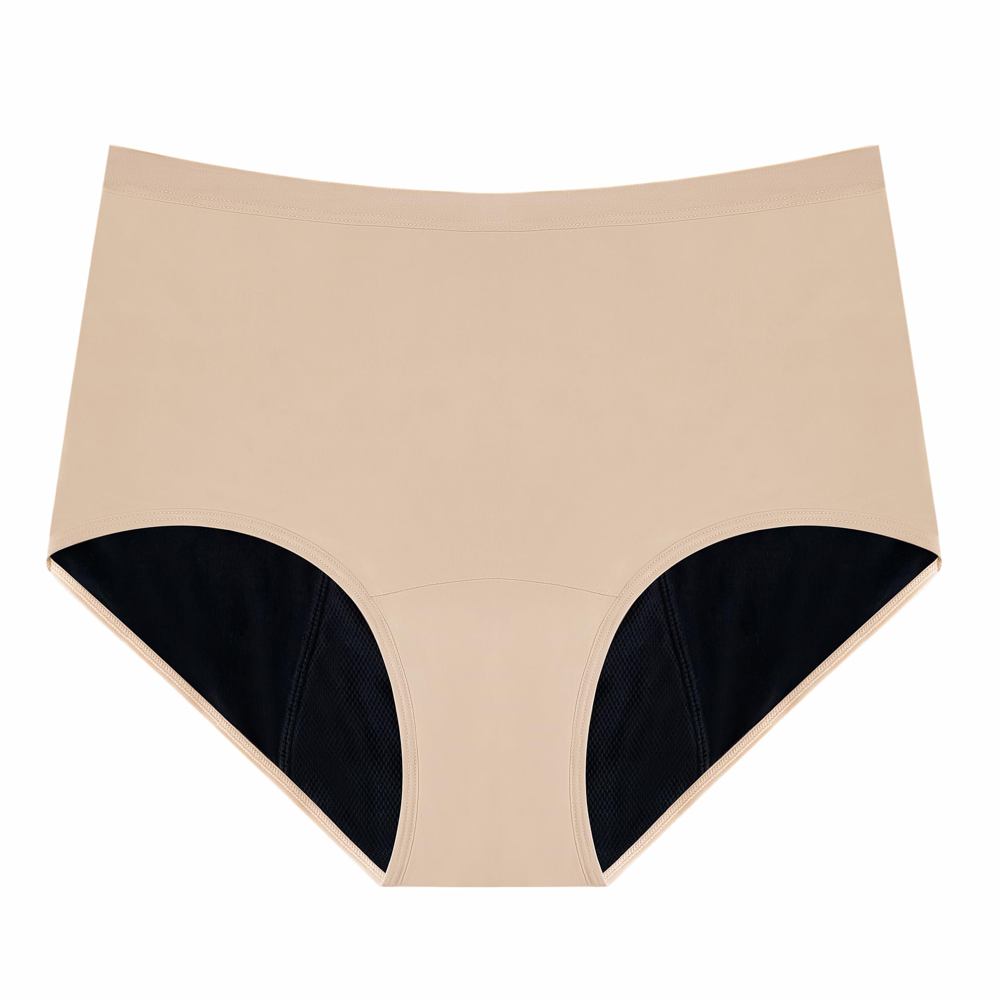 AIRCUTE Super Absorbent Incontinence Underwear for Women Leak Proof Heavy Bladder Leakage Night Briefs 150ML(Beige, Large)