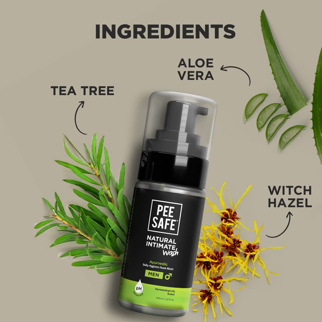 PEESAFE Natural Intimate Wash for Men | with Tea Tree Essential Oil | Ayurvedic | Intimate Wash | Men Genital Wash | Intimate Wa