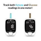 KETO-MOJO GK+ Bluetooth Glucose & Ketone Testing Kit + Free APP for Ketosis & Diabetes Management. 20 Blood Test Strips (10 Each