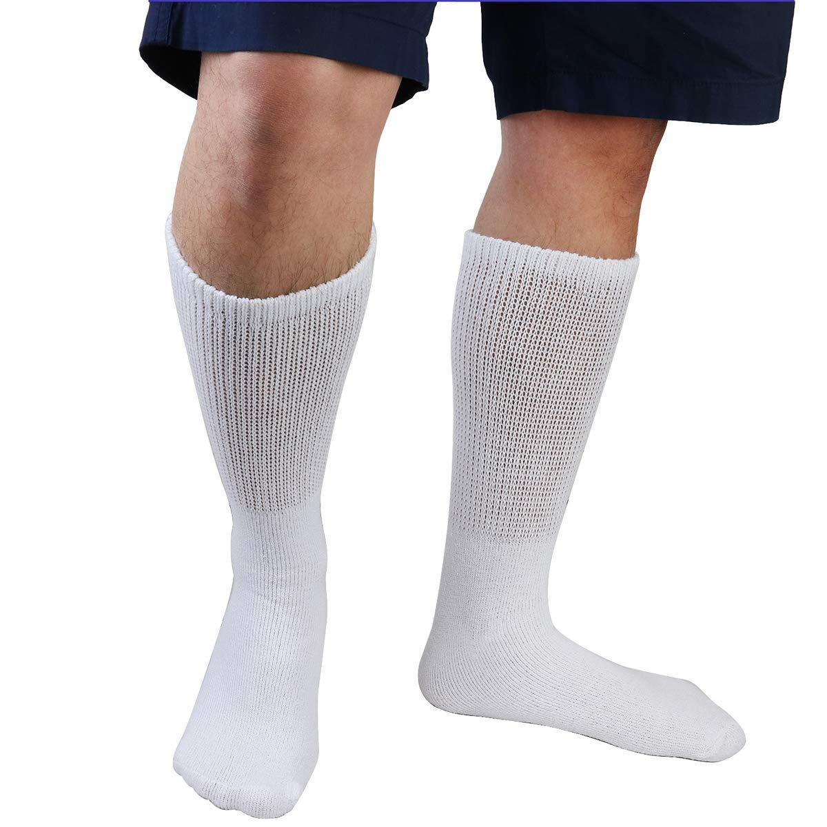 Falari Diabetic Socks Men Unisex Size 10-13 White 63-2010-12PAIRS
