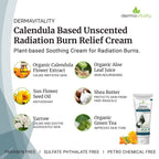UltimateVitality Unscented Radiation Burn Relief Cream - Calendula Cream for Radiation Patients, Natural, Organic, Paraben, Ptha