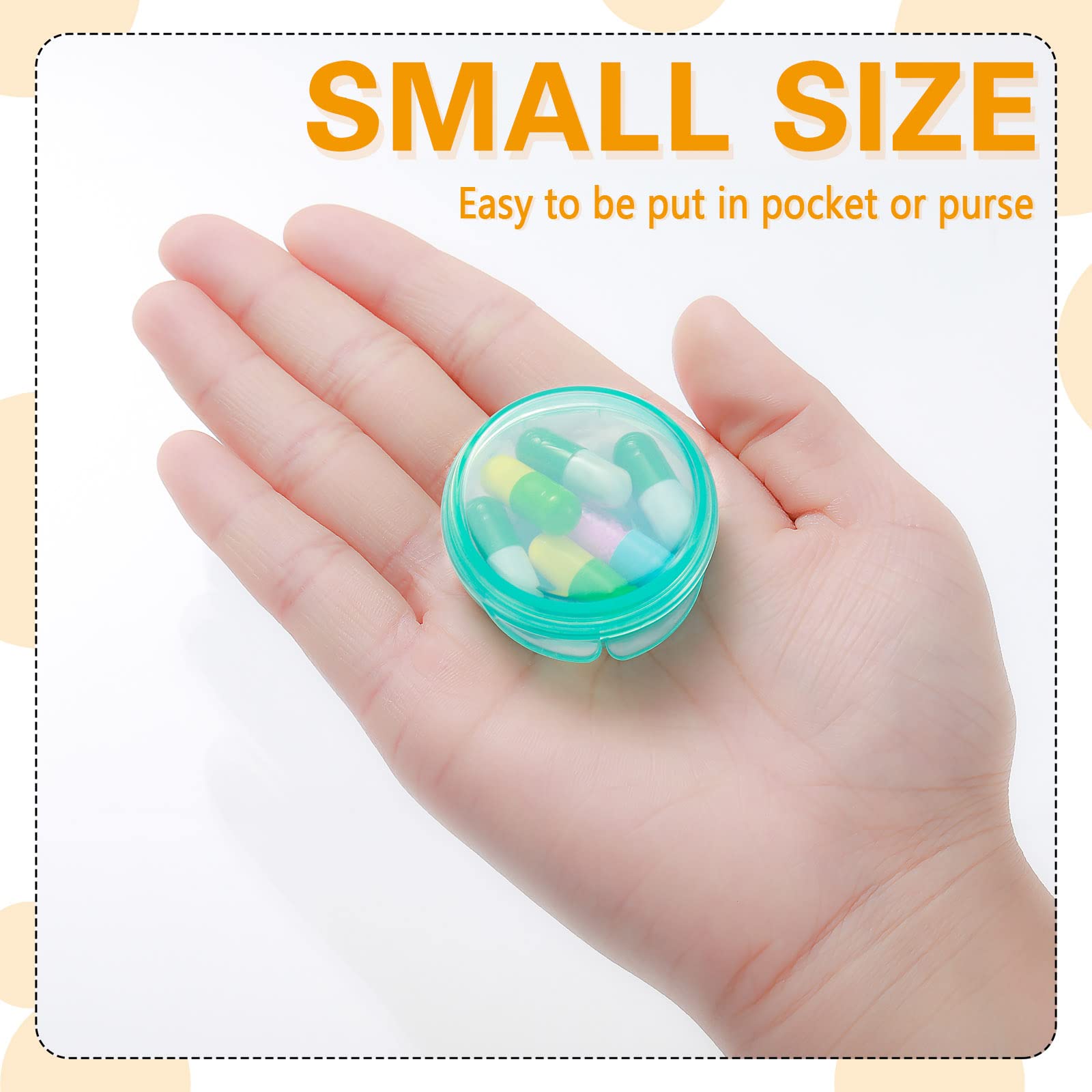 Patelai 6 Packs Small Pill Organizer Box, Travel Pill Container Portable Daily Mini Medicine Case Holder for Pocket Purse Briefc
