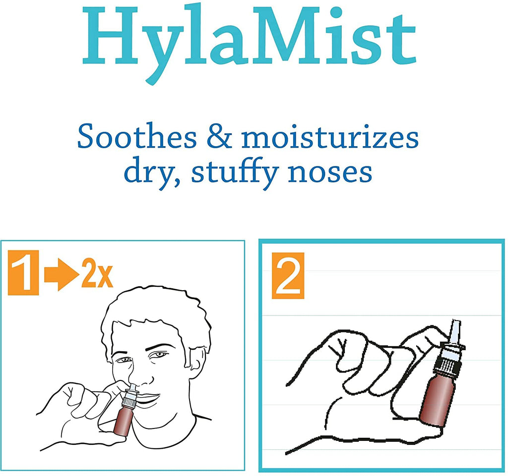 Hyalogic HylaMist Nasal Spray | Hyaluronic Acid Nasal Mist Spray Bottle | Nasal Moisturizer for Dry Nose | Stuffy Nose Relief |