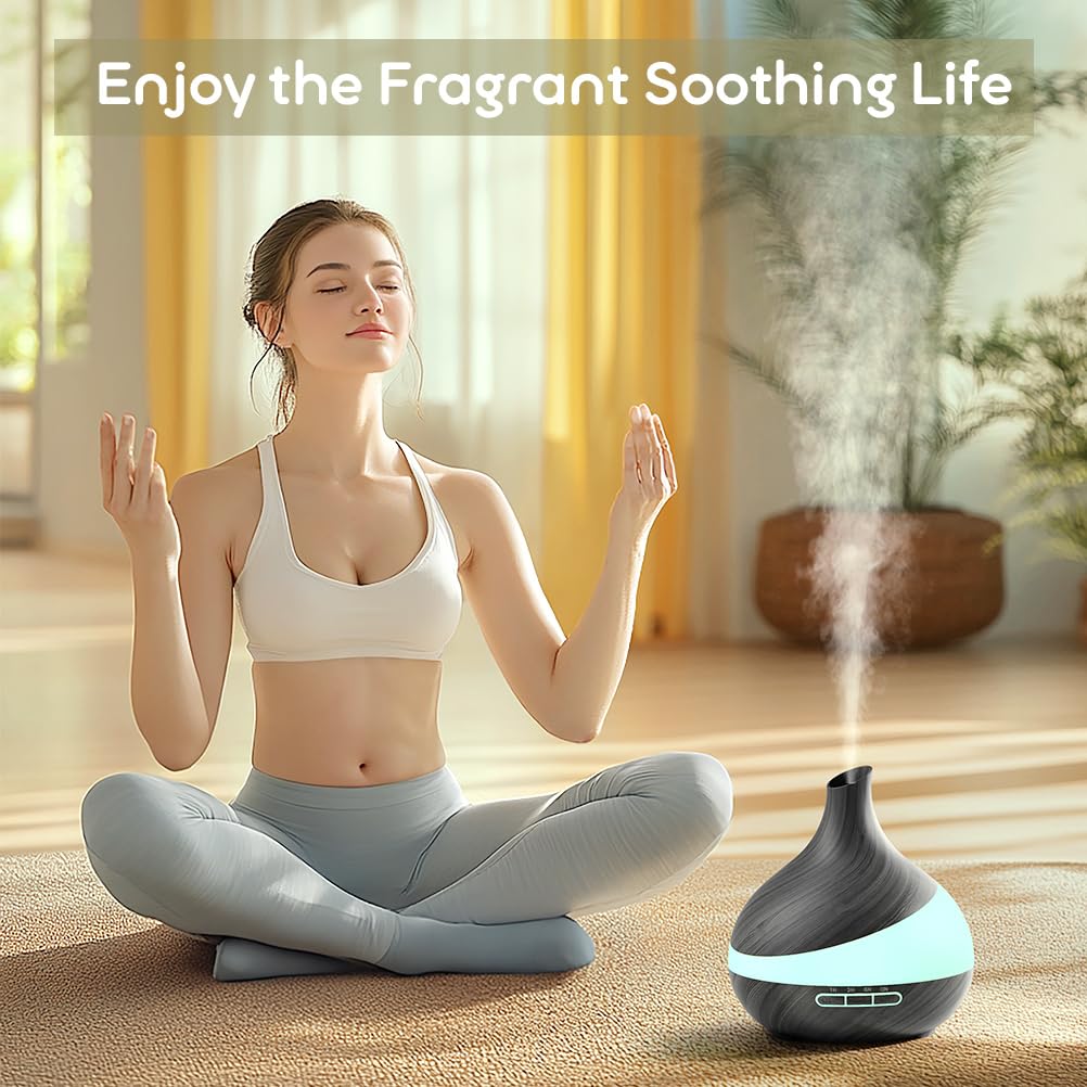 HJTHJT 500ML Essential Oil Diffuser: Aroma Diffuser with Remote Control for Hotel Spa Yoga Room - Humidifiers for Bedroom with 1