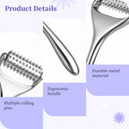 Varku Massage Roller, Face Acupressure Roller, Handheld Acupuncture Roller, Metal Handheld Acupressure Massager with 100 Trigger