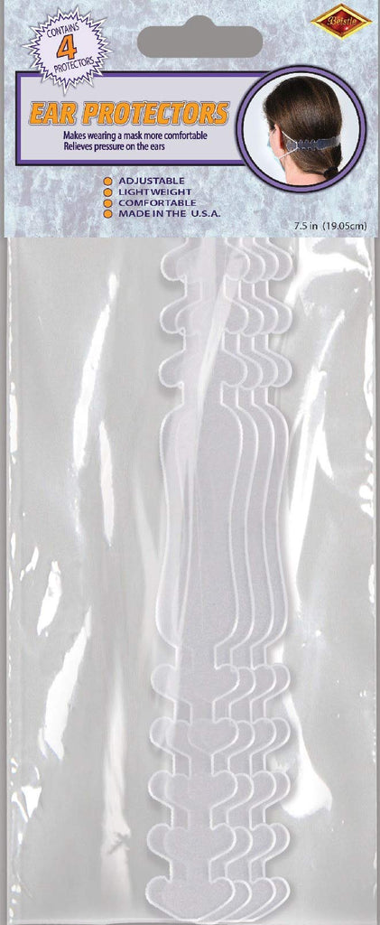 TMI Clear MASK Strap Hooks | 5 Adjustable Positions | Ear Protecters 4 Pack | Made in USA