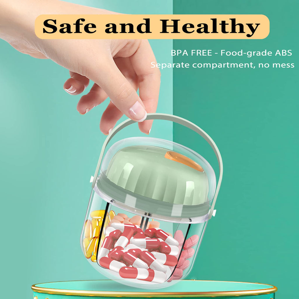 Portable Pill Box, GloDeals Weekly Pill Organizer 7-Day Travel Medicine Organizer NO-BPA Moisture Proof Portable Medicine Contai