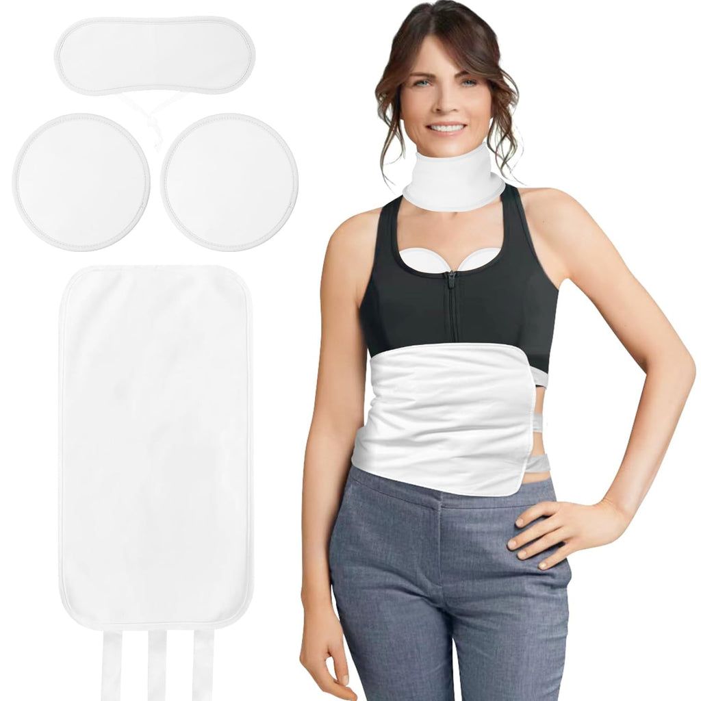 4 Pcs Castor Oil Pack Wrap Organic Cotton for Stomach, Neck, Breast, Belly, Liver Detox, Reusable Castor Oil Compress and Pack K