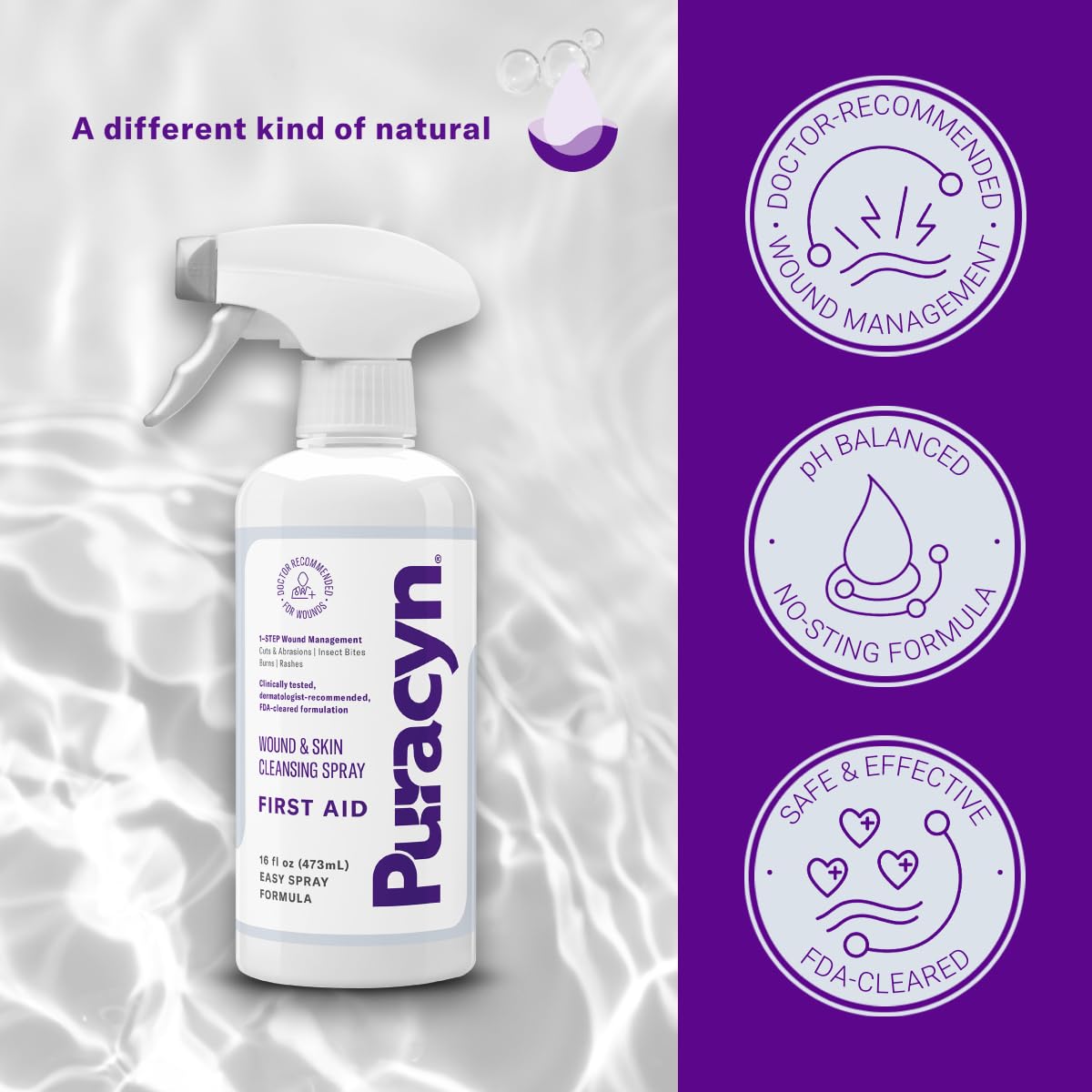 Puracyn First Aid Wound and Skin Repair - Wound Care Spray for Cuts, Scrapes, Minor Sores, Minor Burns, and Other Skin Irritatio