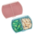 Sibba Pill Organizer Box Case 2 PCS Waterproof Travel Medicines Container Purse Essentials Small Cute Fish Oil Holder Supplement