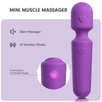 MANFLY Rechargeable Mini Massage Tool, Handheld Quiet Powerful Neck Muscle Massager, Purple