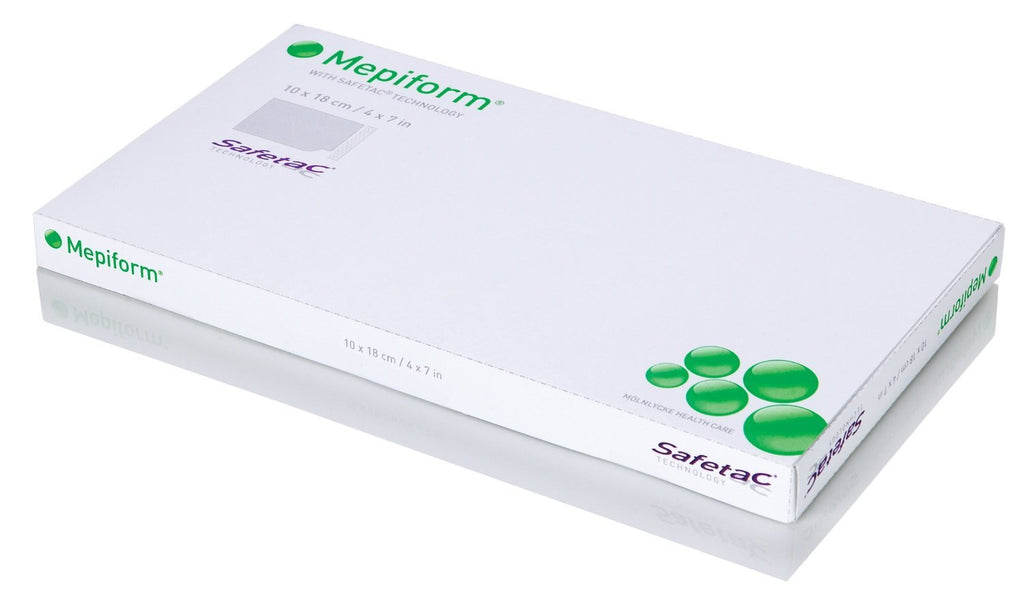 Mepiform with Safetac Technology 4''x7'', 5 Count, Self Adherent Soft Silicone Sheeting for Scar Reduction