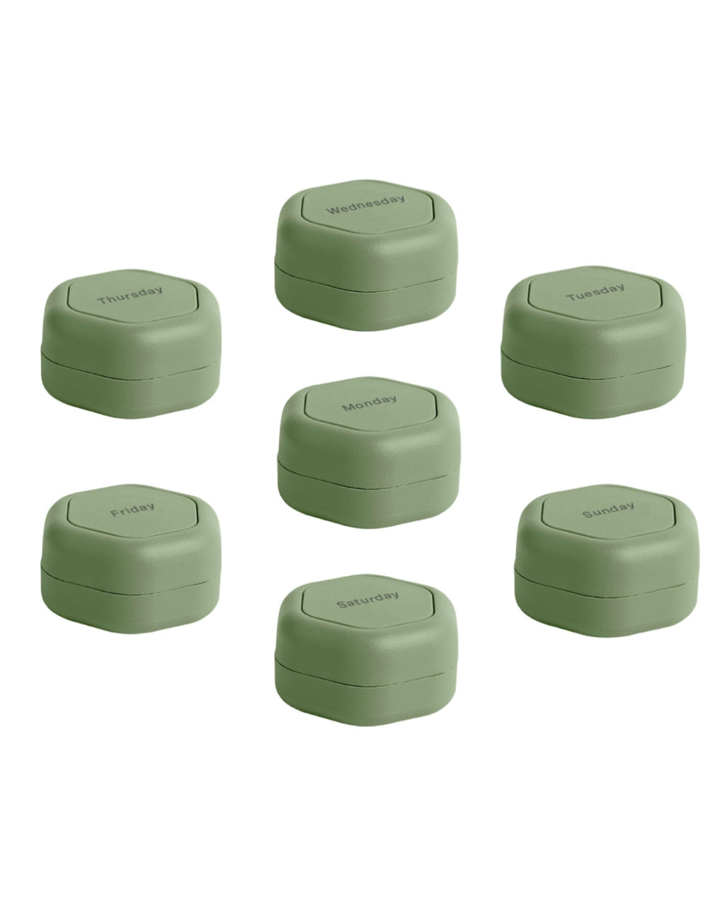 Cadence Travel Containers - Pill Case Set - Magnetic Travel Capsules - A Daily Pill Box for Supplements & Vitamins - Contains 7 