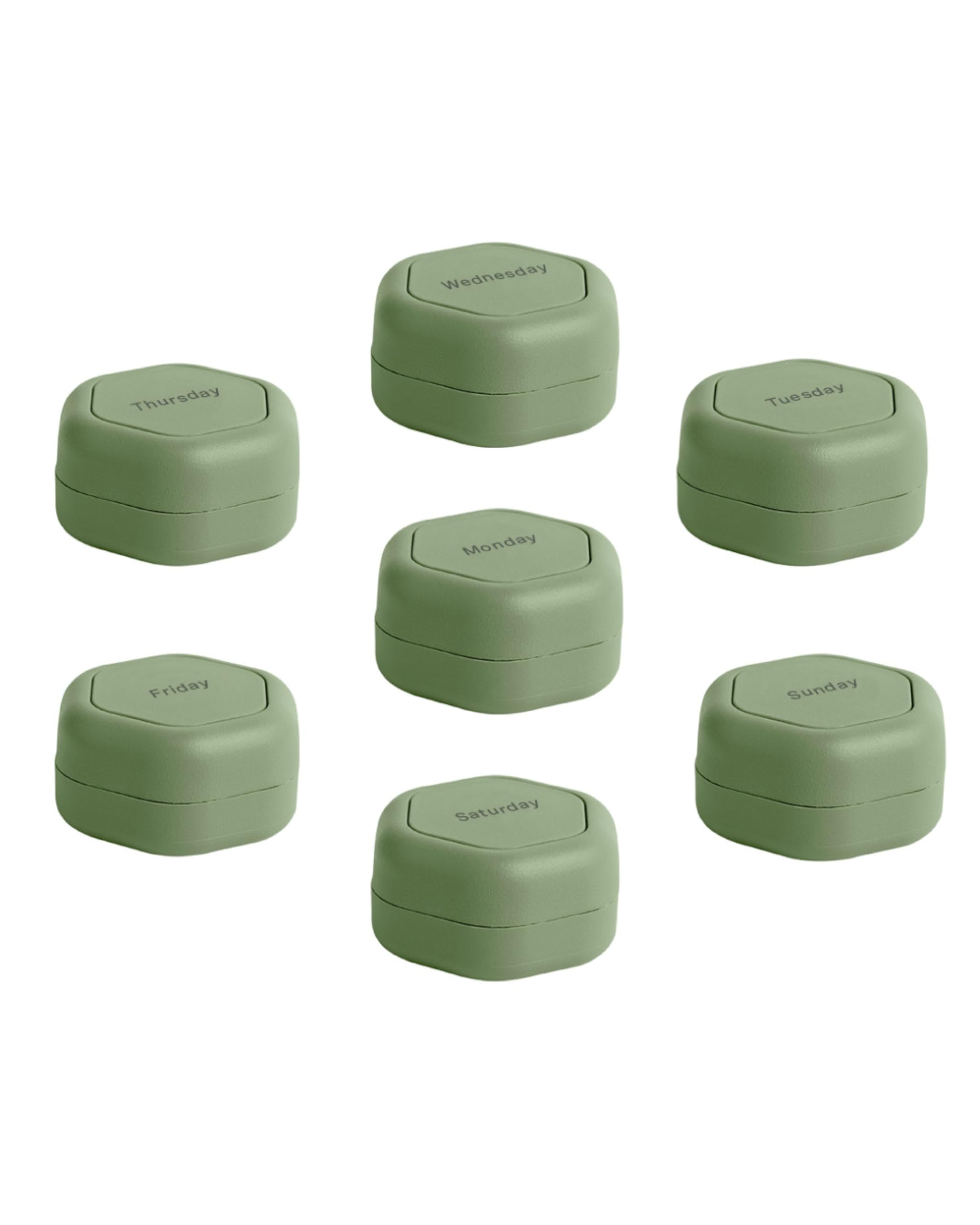 Cadence Travel Containers - Pill Case Set - Magnetic Travel Capsules - A Daily Pill Box for Supplements & Vitamins - Contains 7 
