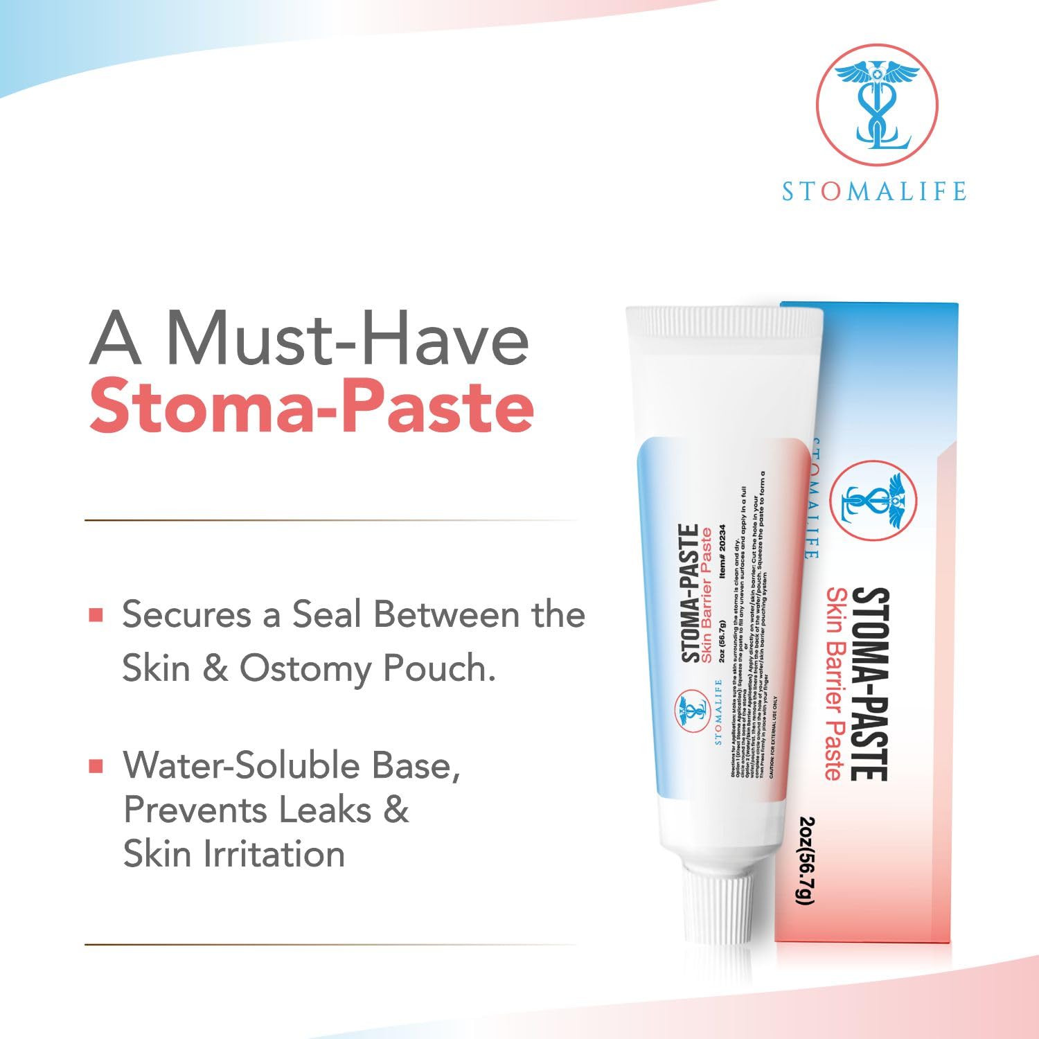 Stomalife Ostomy Paste 2 Oz, Stoma Barrier Paste with Skin Irritation Prevention | Accessories for Ostomy-Colostomy-Ileostomy (2