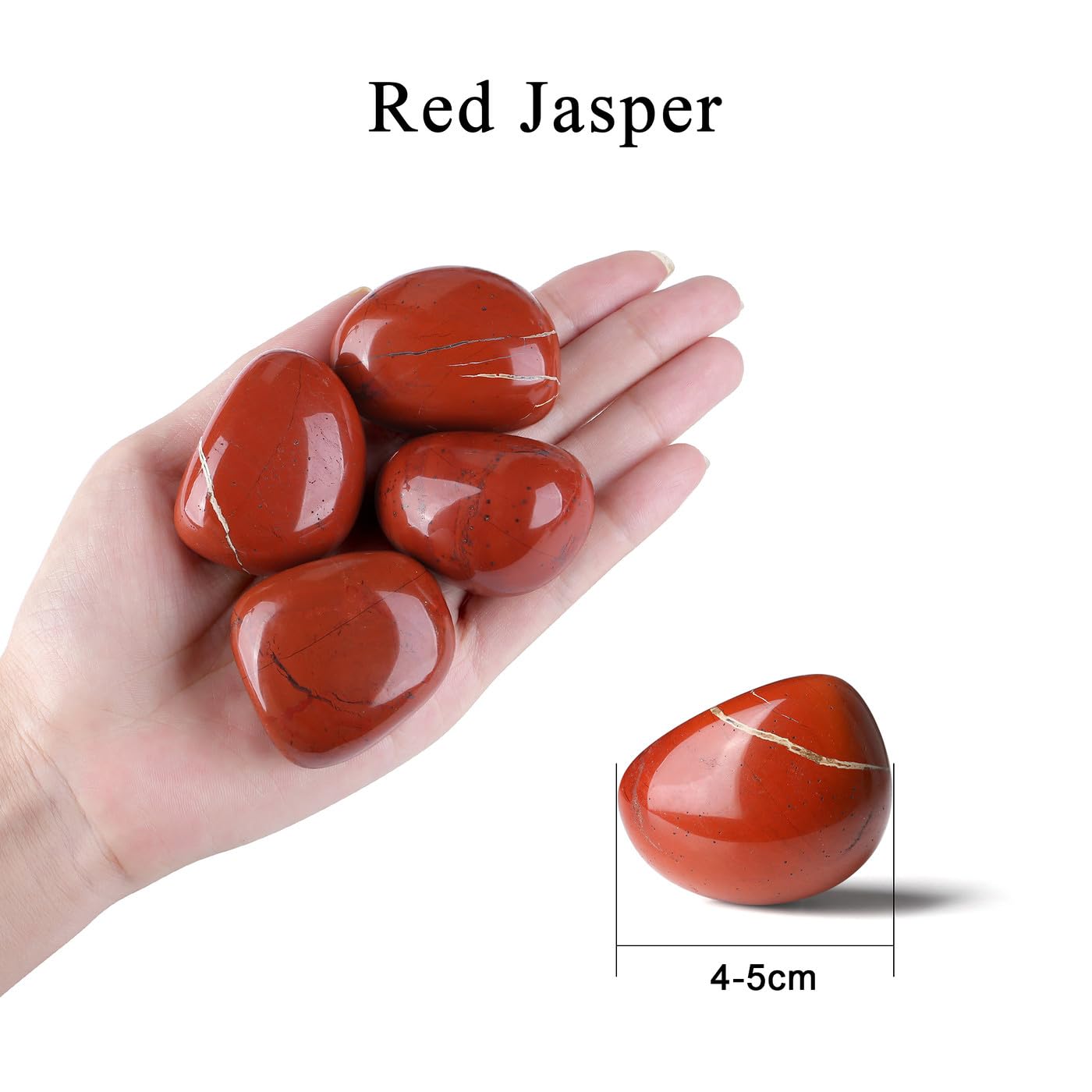 MAIBAOTA 1.6-2.0''Red Jasper Stone Large Red Stone Reiki Jasper Natural Tumbled Polished Stones for Energy Witchcraft Therapy Me
