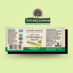 Natures Answer USDA Organic Citronella Essential Oil, 100% Pure | Natural Aromatherapy Oil for Diffuser/Humidifier, Steam Distil