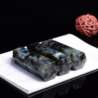 Runyangshi Labradorite Natural Healing Crystal Wands Height 2-2.4, 6 Faceted Prism Wand Reiki Chakra Stone, Natural Quartz