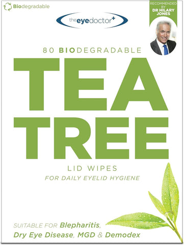 The Eye Doctor Tea Tree Oil Eyelid Wipes - 40 x Single Use Eye Cleaning Wipes for Daily Lid Care - Individual Preservative Free 