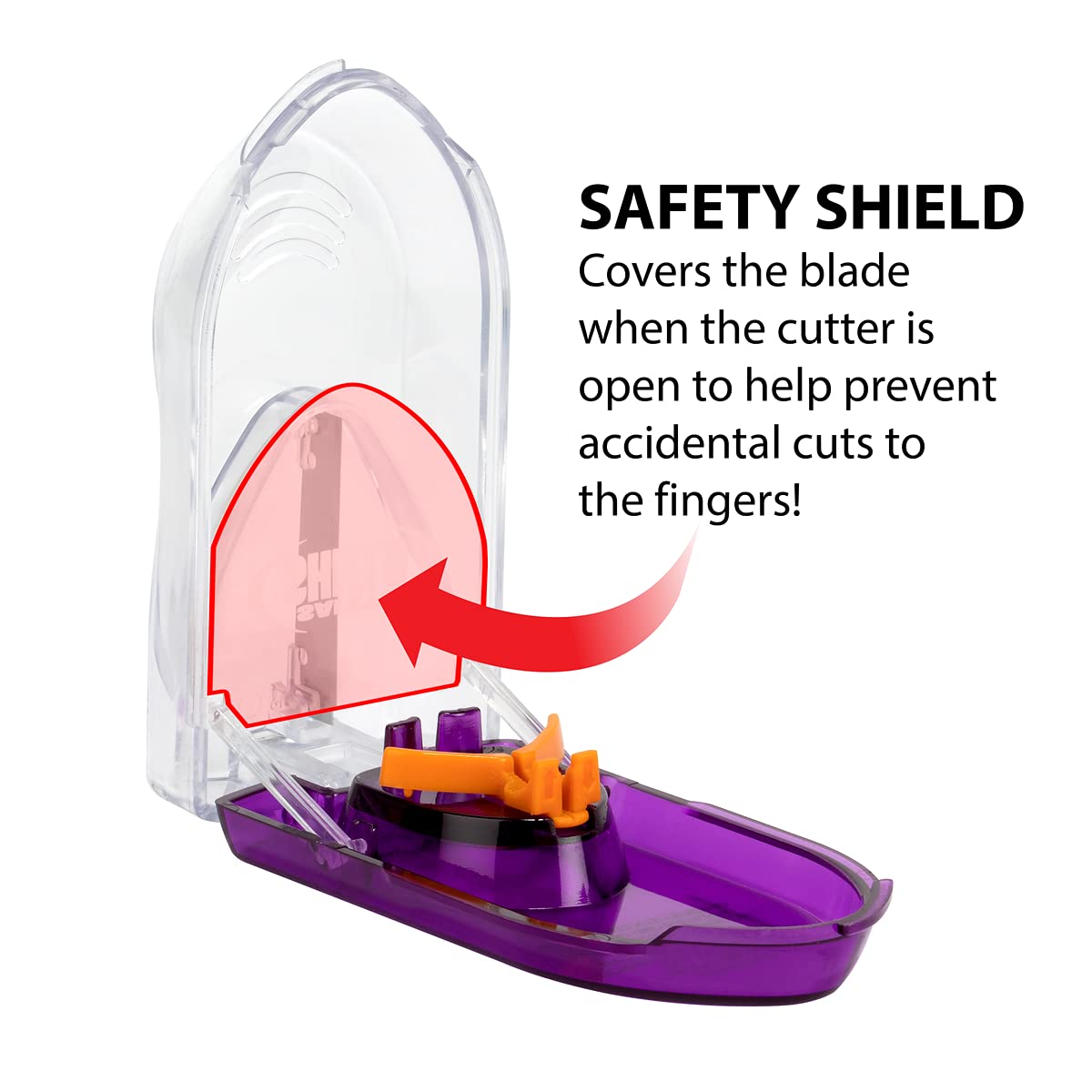 EZY DOSE Pill Cutter with Safety Shield and Magnifier, Daily Usage, Safely Cut Pills and Vitamins, Accurate and Easy Cutting, Co