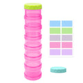 7 Day Pill Organizer Case Stackable Weekly Supplements Vitamins Pills Holder Dispenser Large Transparent Pink with Label and Ext