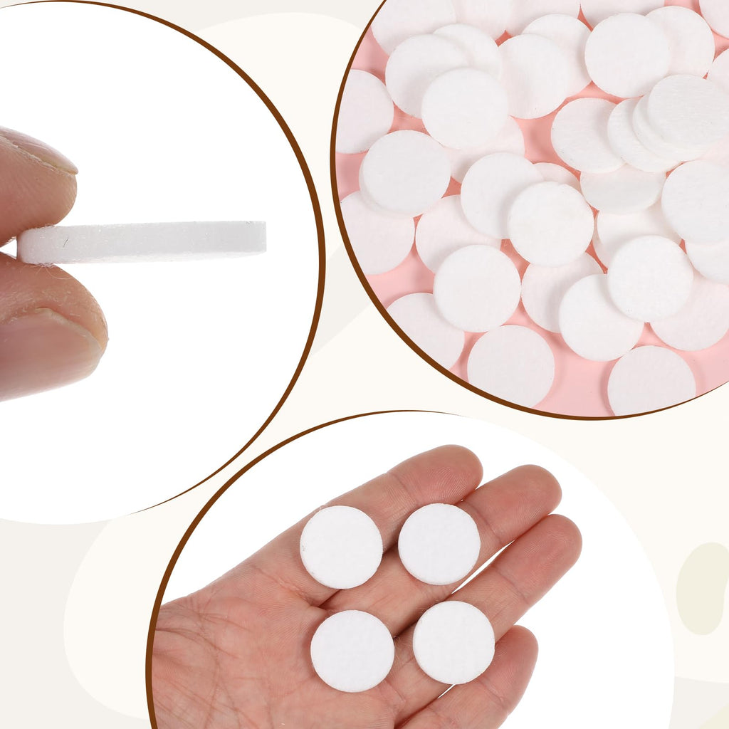 Diffuser Refill Pads, 50 Pcs 1 Inch Round Essential Oil Diffuser Pad Mini Microfibre Air Filter Scent Pads Unscented Pad for Hum