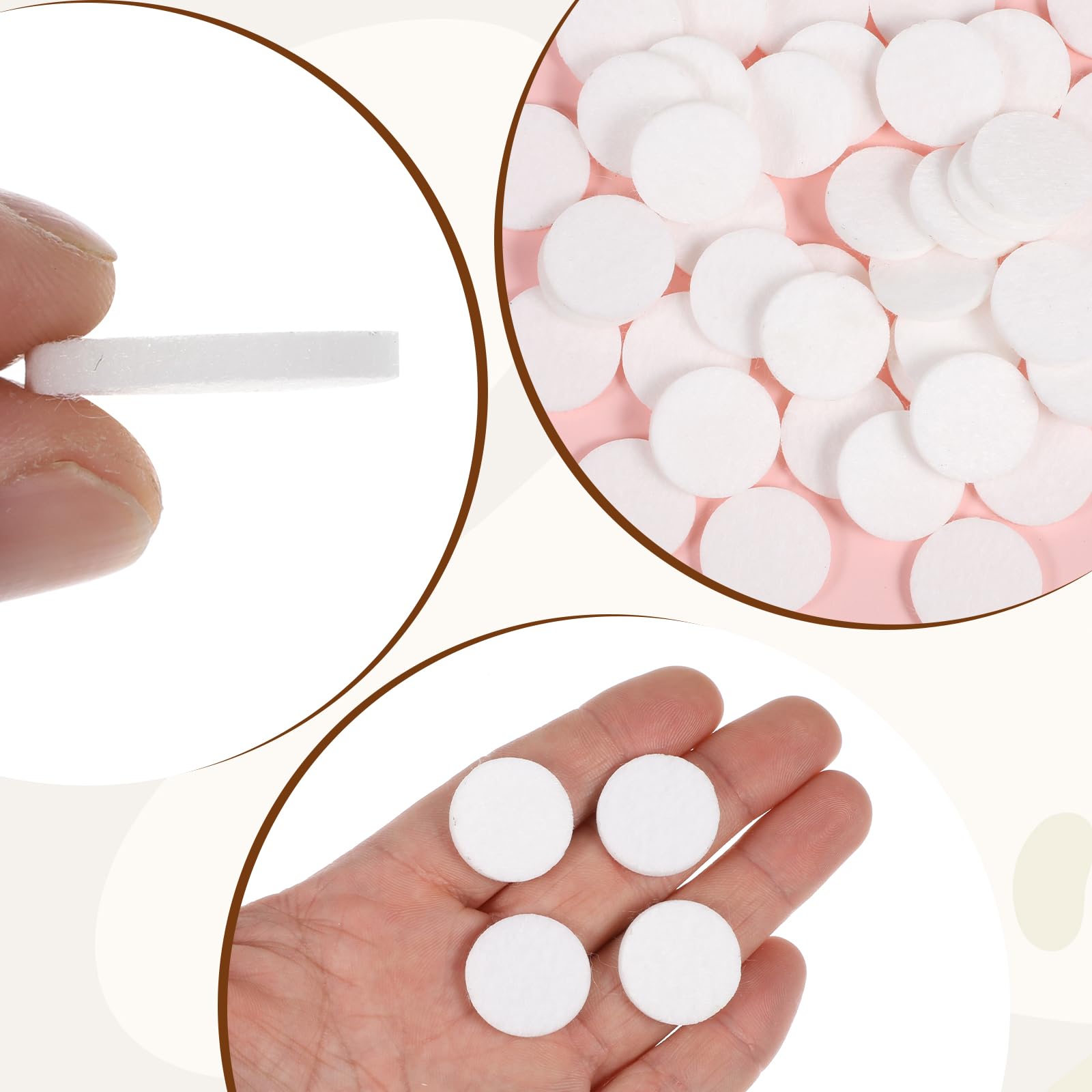 Diffuser Refill Pads, 50 Pcs 1 Inch Round Essential Oil Diffuser Pad Mini Microfibre Air Filter Scent Pads Unscented Pad for Hum