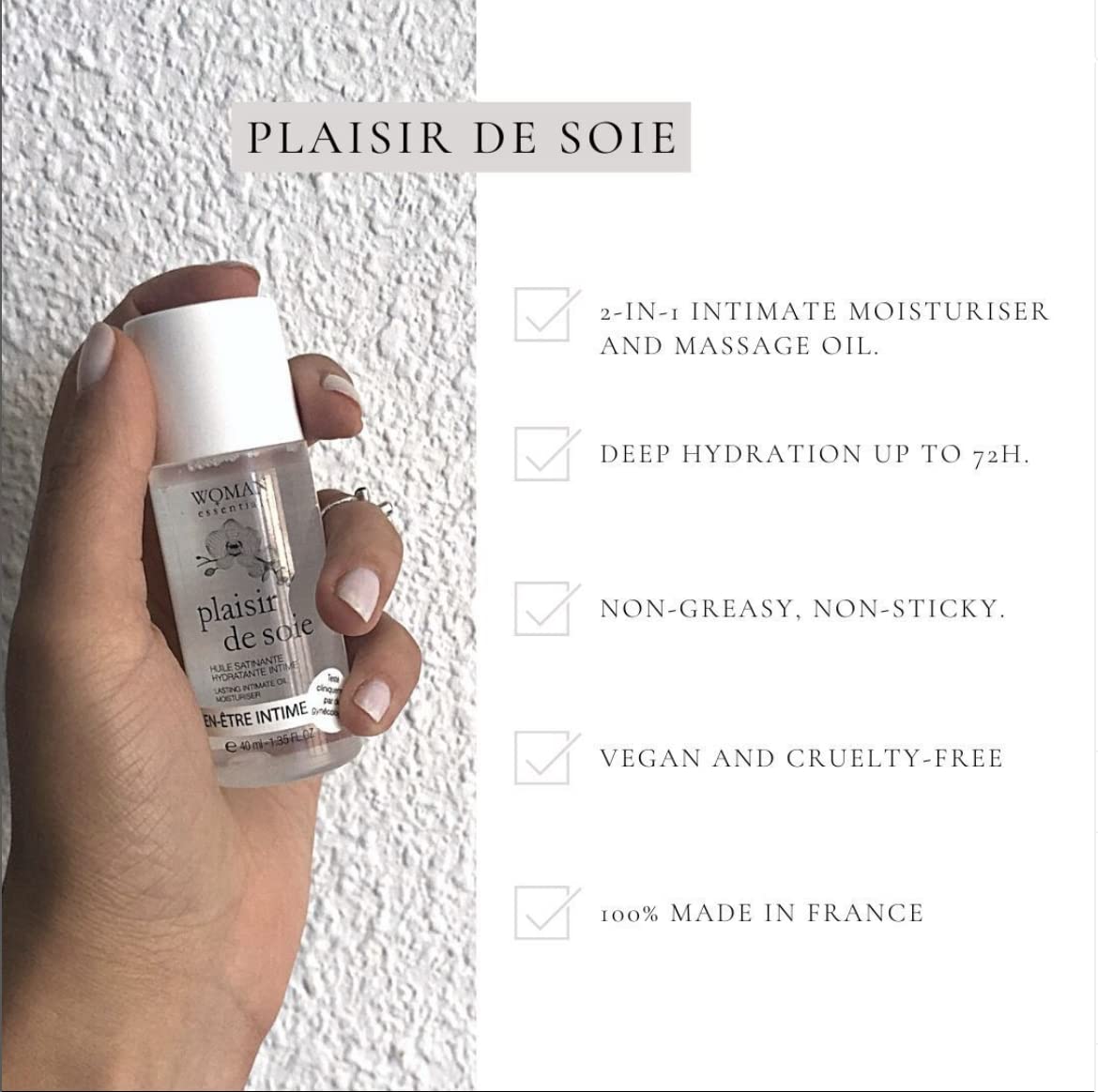 Plaisir de Soie Deep Moisture Lasting Massage Oil & Intimate Moisturizer 110 ml