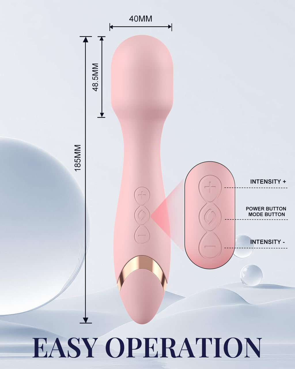 PinkScrew Home Massager, Handheld Electric Powerful Rechargeable Waterproof Neck Muscle Mini Massager (Pink)